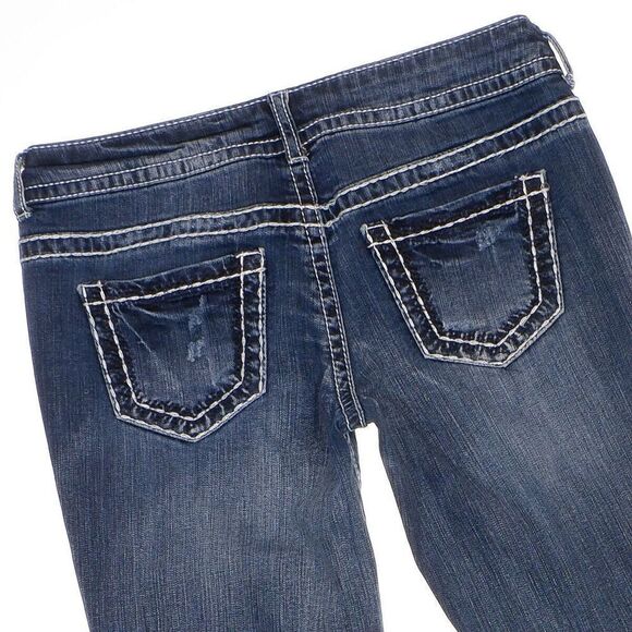 Maurices Skinny Ankle Jeans 1/2 Junior Womens Distressed Blue Stretch 29x25.5 - Picture 4 of 9